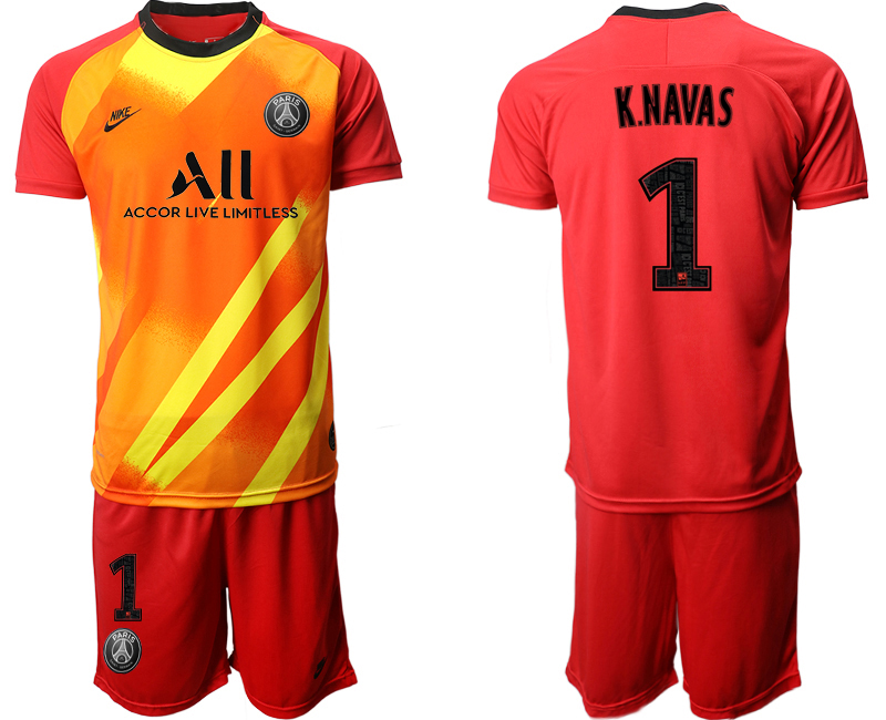 Men 2020-2021 club Paris St German red goalkeeper #1 Soccer Jerseys->customized soccer jersey->Custom Jersey